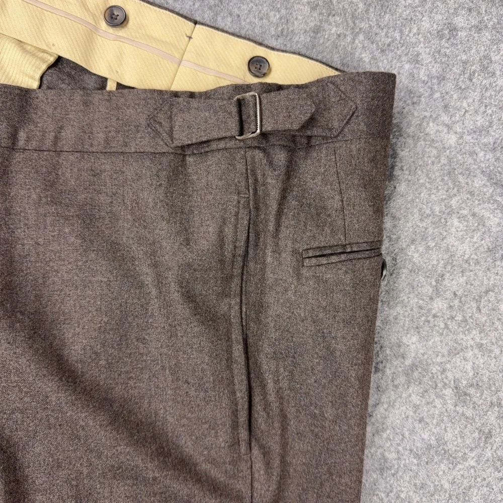 Brooks Brothers Trousers Mens W38 Brown Vitale Barberis Canonico Wool Cashmere